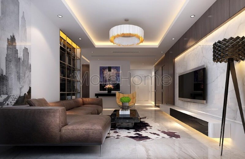 đá ốp tường phòng khách
