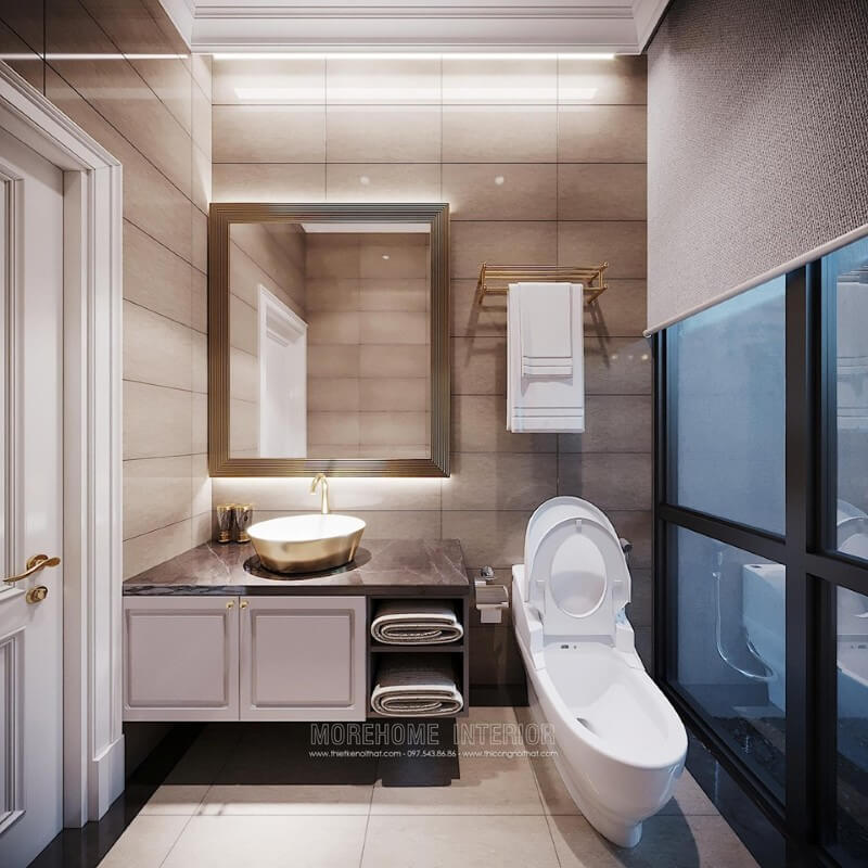 Sang trọng và cao cấp với mẫu đá ốp bàn lavabo màu đen vân mây tinh tế này đá ốp lavabo