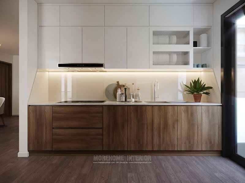 Mặt bàn bếp ốp đá nhân tạo cao cấp, vân đá đẹp mắt