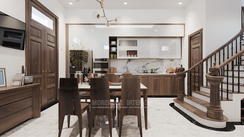 Trang trí tủ bếp đẹp với dòng đa ốp tường bếp nhân tạo vân mây cao cấp - MoreStone