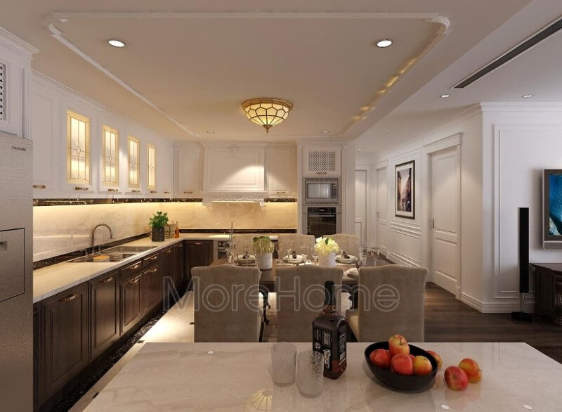 Đá ốp bếp nhân tạo được coi là sự lựa chọn hoàn hảo cho khu vực phòng bếp, không chỉ mang lại tính thẩm mĩ cho cả không gian vừa giúp cho những người nội trợ trong gia đình nấu nướng và lau chùi vệ sinh nhanh chóng hơn. đá ốp bếp màu trắng