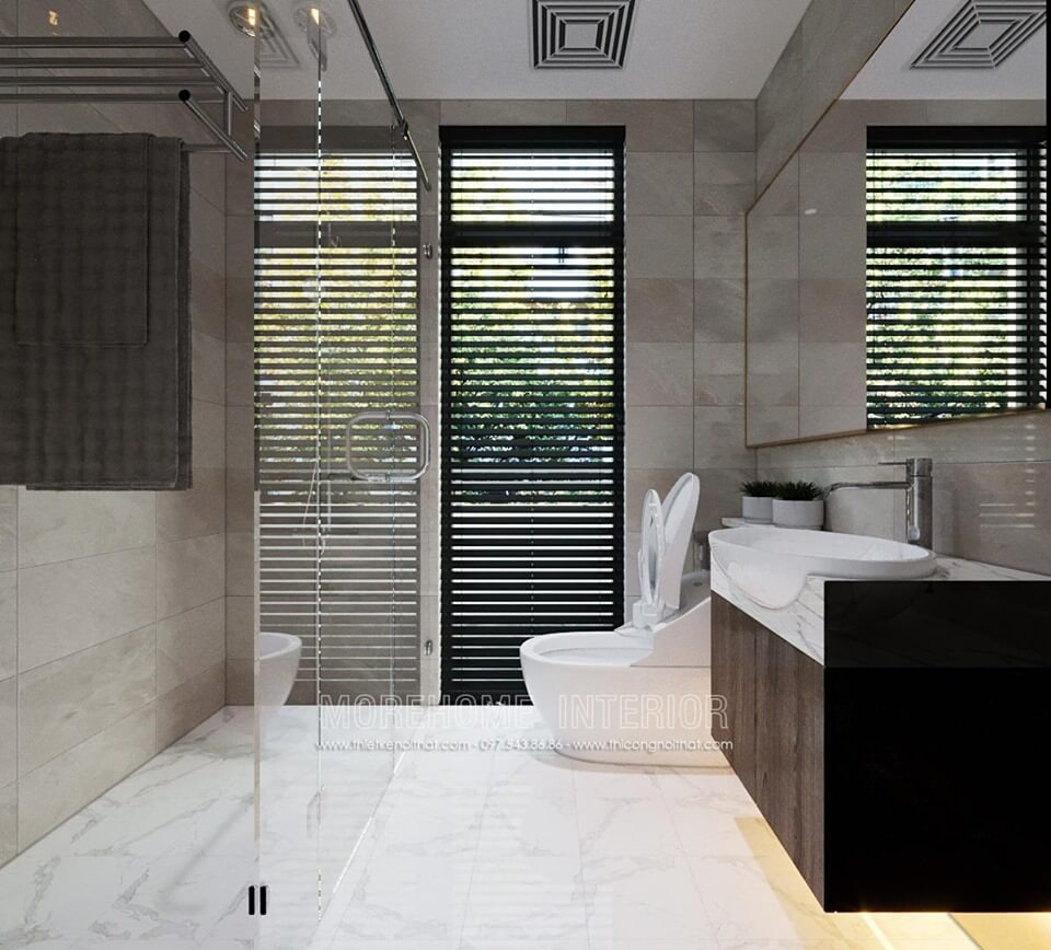 Đá nhân tạo vân mây màu trắng ốp sàn nhà vệ sinh toilet nhập khẩu cao cấp đá ốp phòng tắm