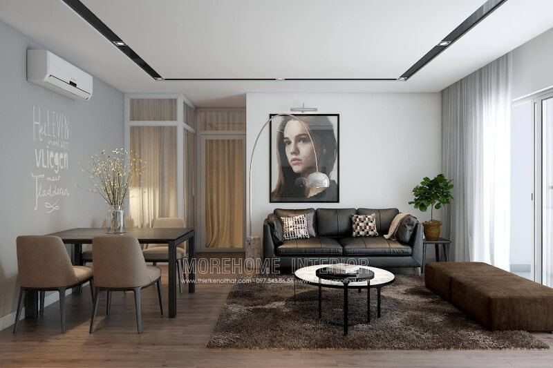 Bộ sofa màu đen nhỏ gọn nhưng đặc biệt sang trọng