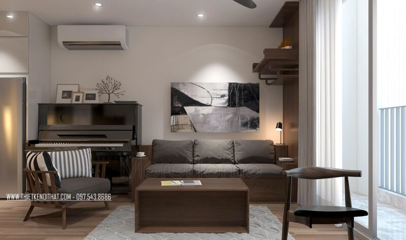 Trang trí nội thất phòng khách chung cư sang trọng với sofa văng hiện đại