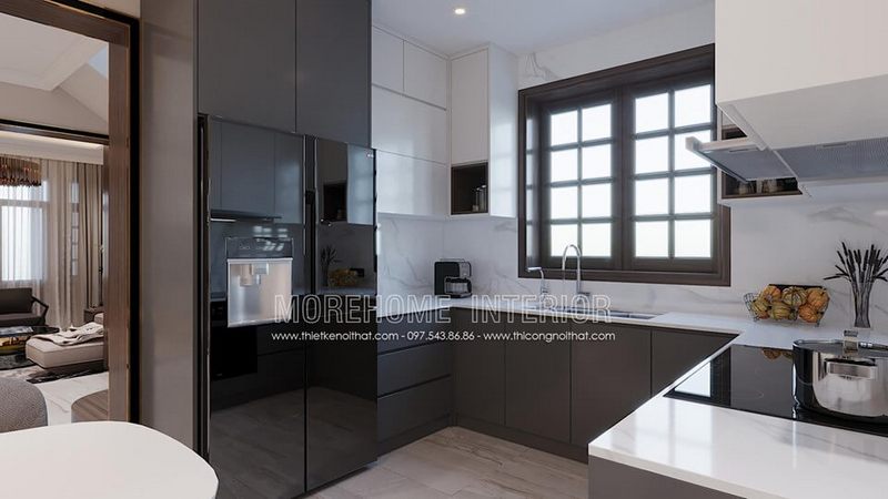 Để tạo nên một không gian bếp nhỏ đẹp mắt, hãy trang trí nội thất bằng các thiết bị bếp hiện đại.