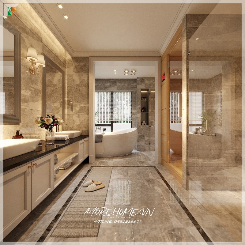 thiết kế bàn đá lavabo
