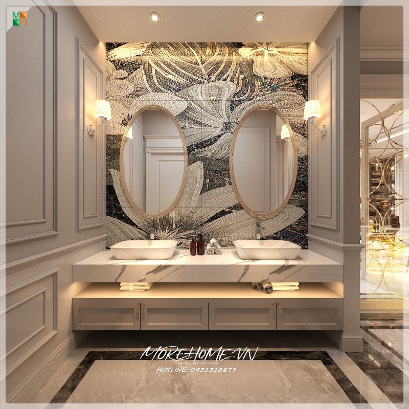 bàn đá lavabo 2 tầng