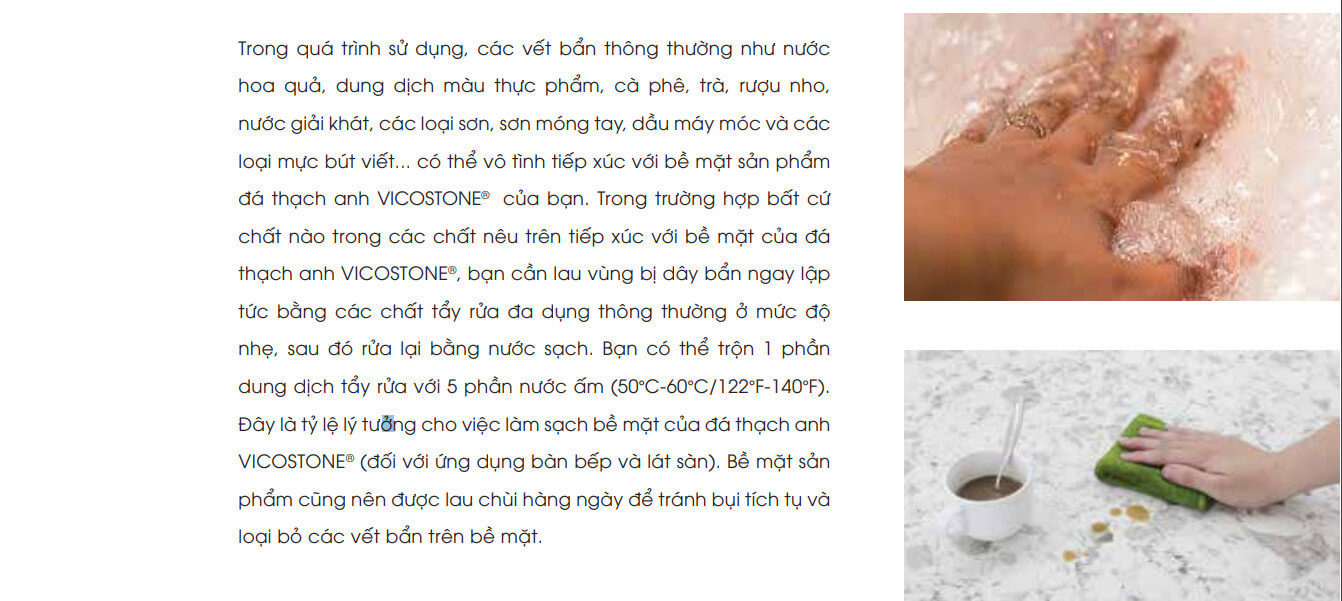 Bảo dưỡng đá nhân tạo Bảo dưỡng đá nhân tạo