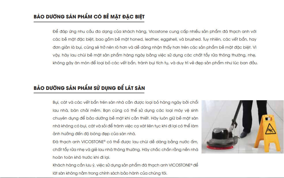 Bảo dưỡng đá nhân tạo Bảo dưỡng đá nhân tạo